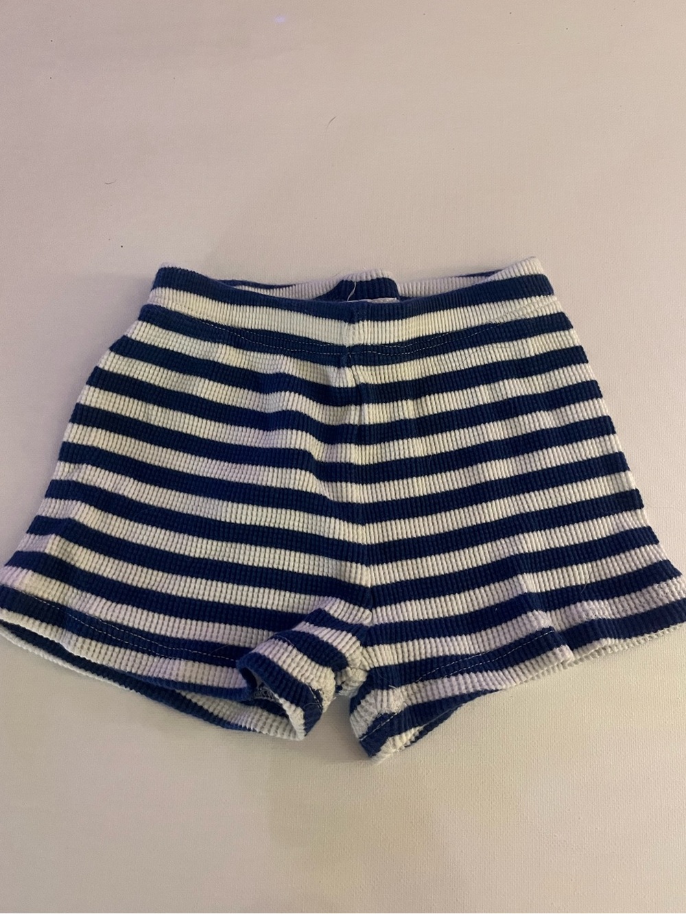 Zara Baby Navy and White Striped Knit Shorts Size 3-6 Month